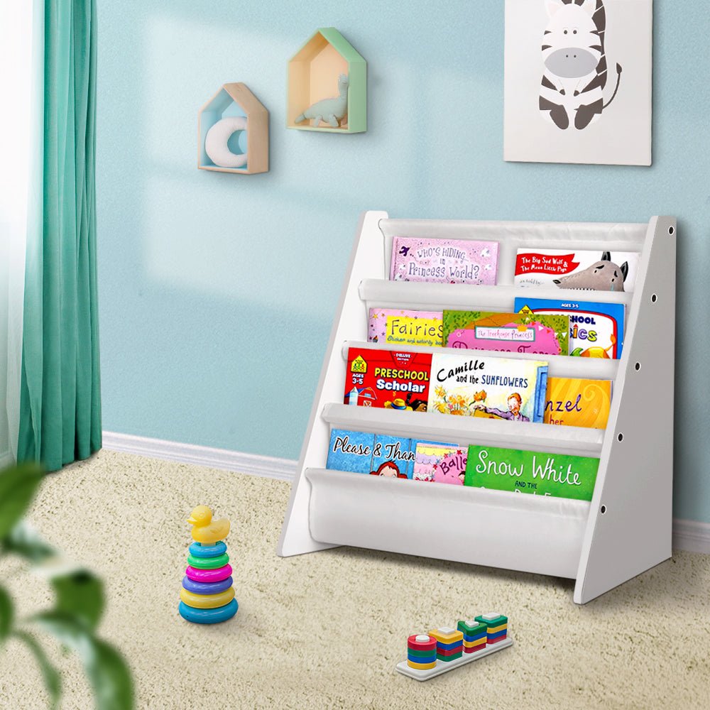 4 - Tier Children’s Bookshelf - Organised and Safe Storage for Little Readers - MiniMansion.com.au