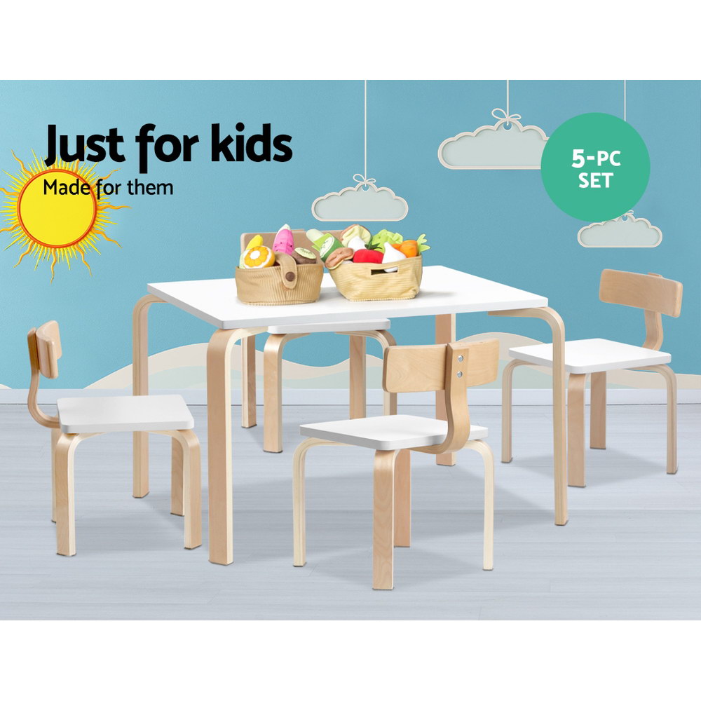 5-Piece Kids Table and Chairs Set - Versatile Play, Learn, and Create Desk