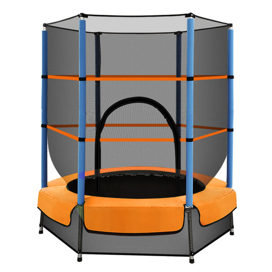 4.5FT Mini Trampoline for Kids with Enclosure and Safety Net – Orange