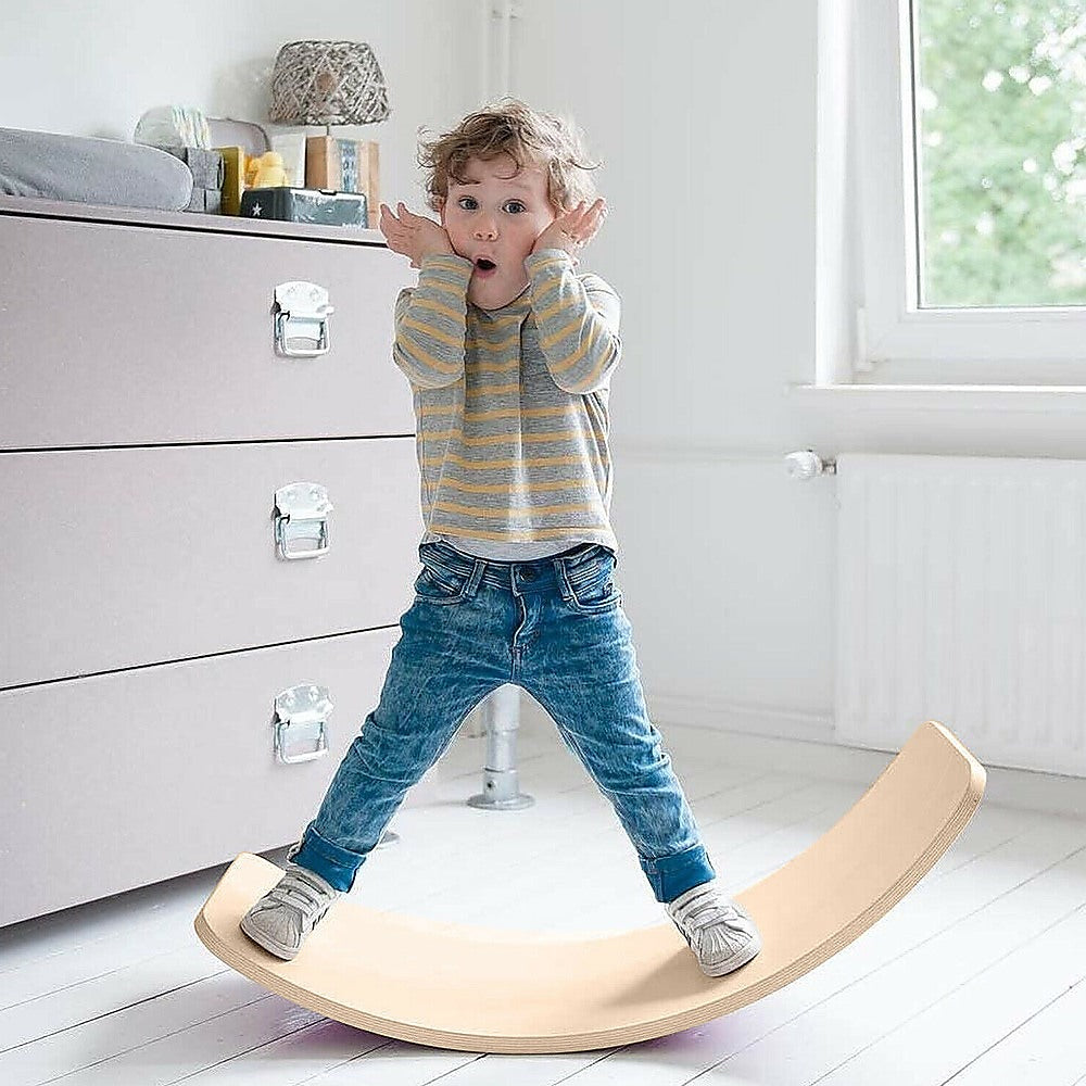 Wooden Balance Board Beam & Seesaw – Perfect for Kids, Adults, and Yoga