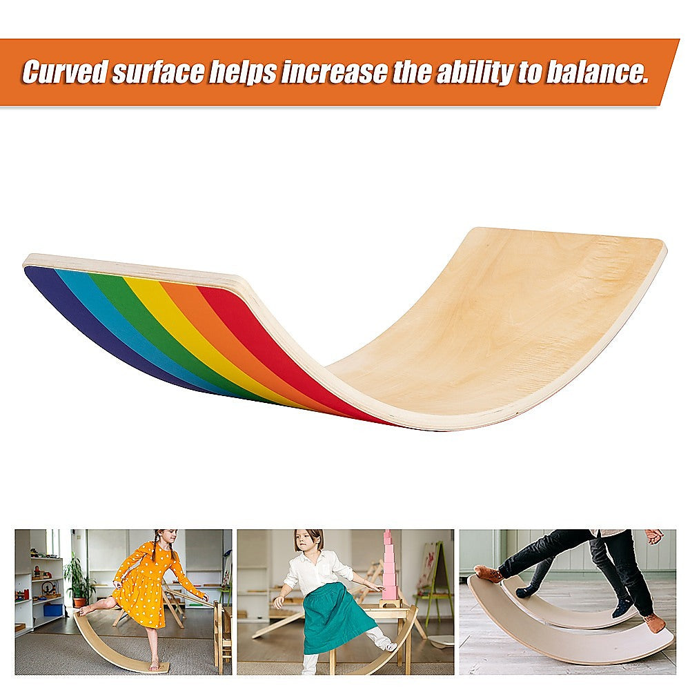 Wooden Wobble Balance Board – Multi-Use for Kids, Toddlers, and Adults